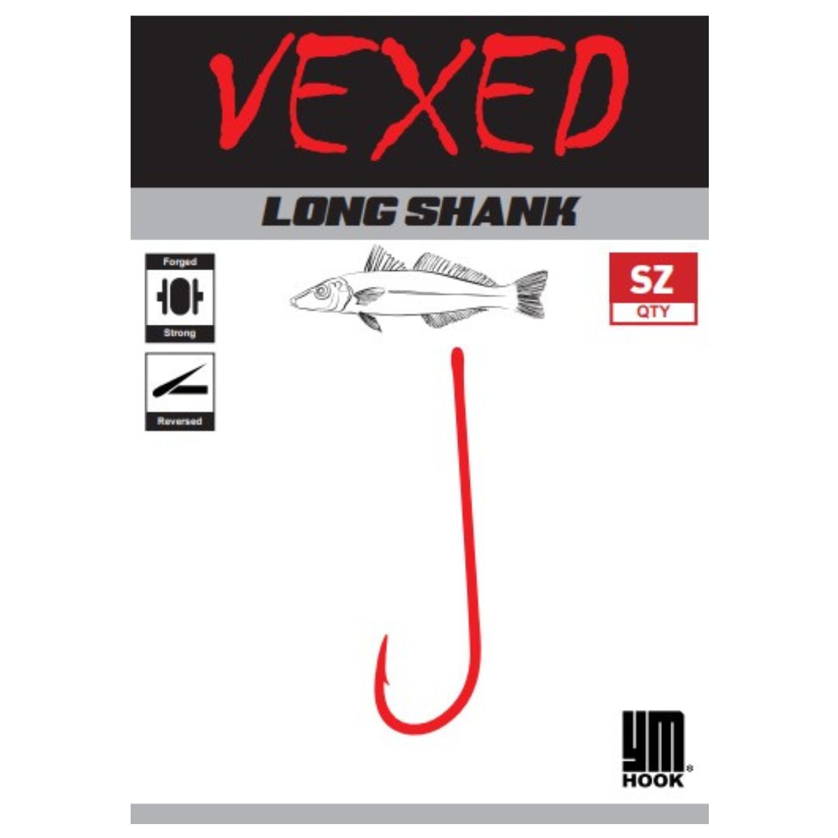 Vexed Long Shank fishing hooks - chemically sharpened bait hook