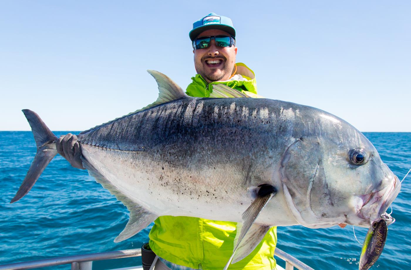 Compleat Angler Nedlands Staff Member Jon with a GT caught on a Indian Pacific GT Tamer GTT10