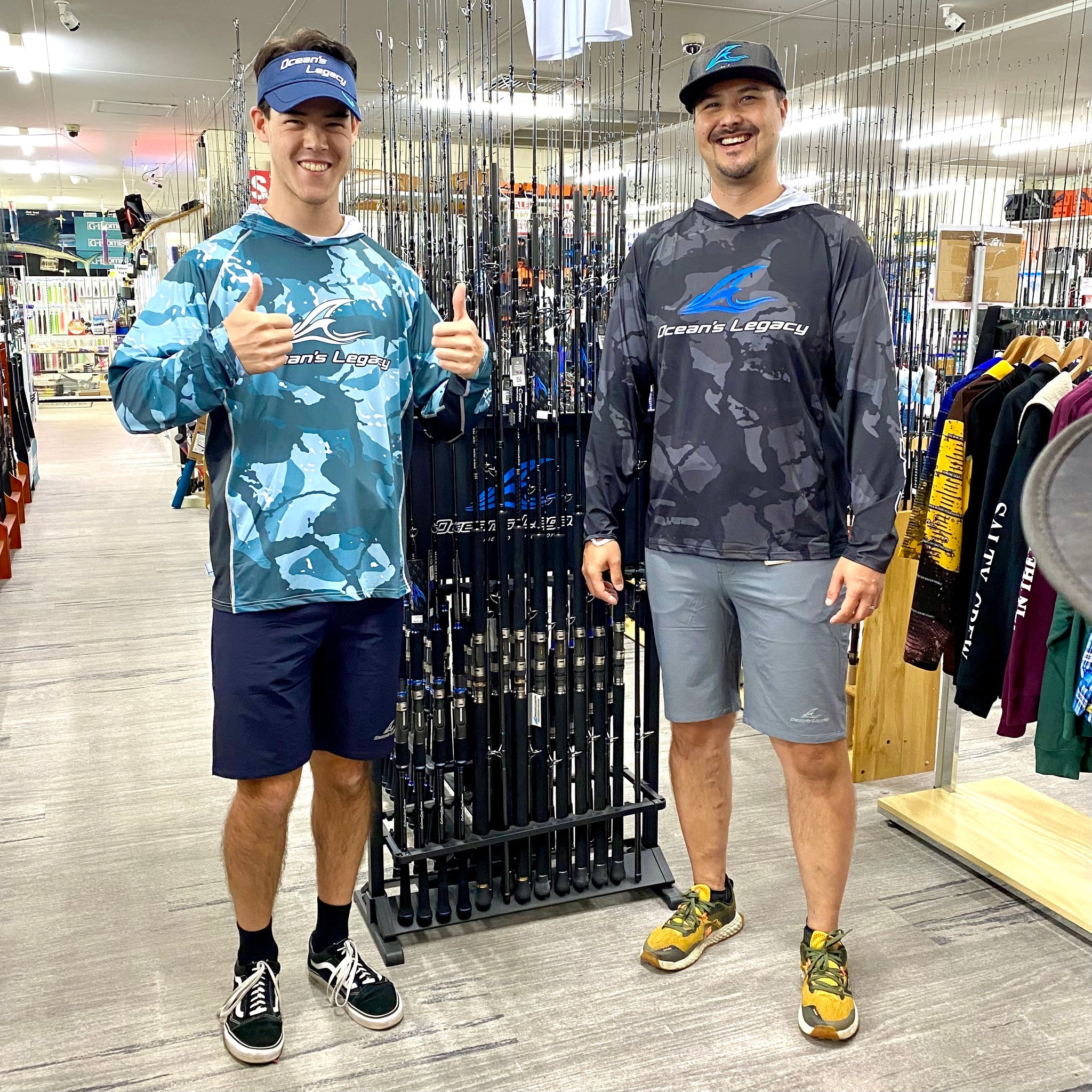 Oceans Legacy Black Camo Long Sleeve Hooded Sun Shirt UPF50