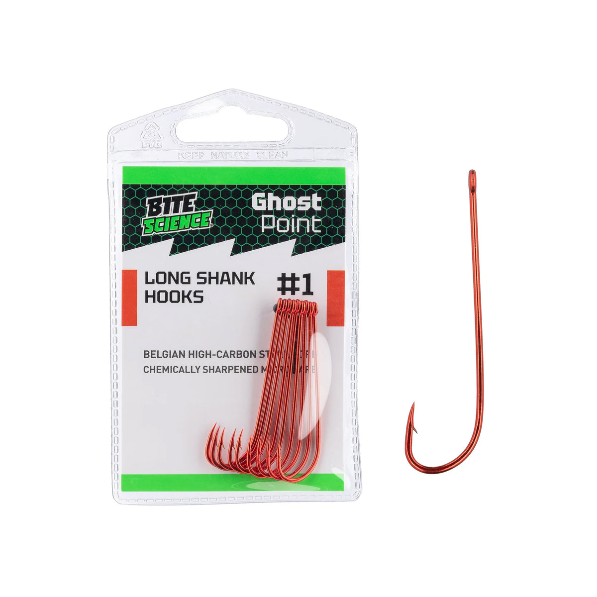 Bite Science Ghost Point Red Long Shank Hooks 1
