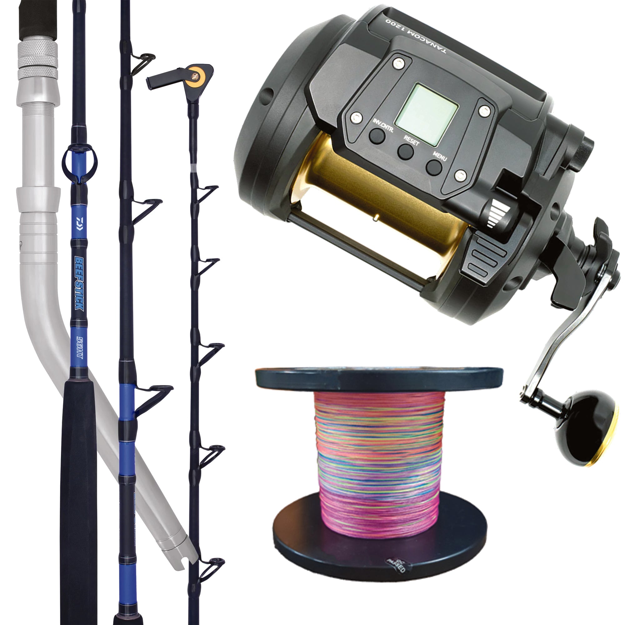 Daiwa Electric Combo - Tanacom 1200 / Beefstick 56HT / Spooled Cover