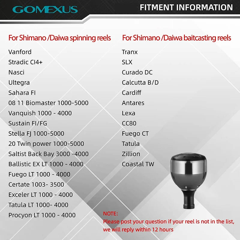 Gomexus A30 Aluminium Reel Power Knob 30mm Models