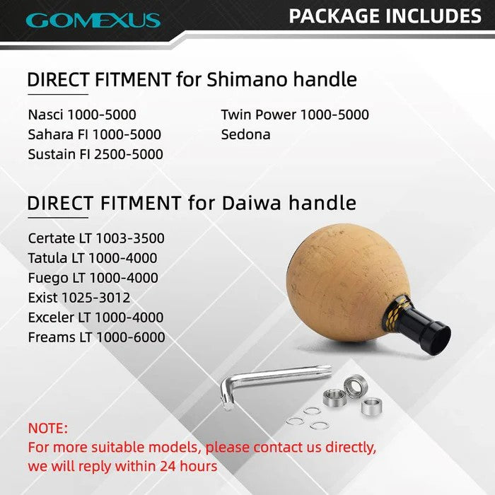 Gomexus CA38 Super Light Round Cork Knob 38mm Information