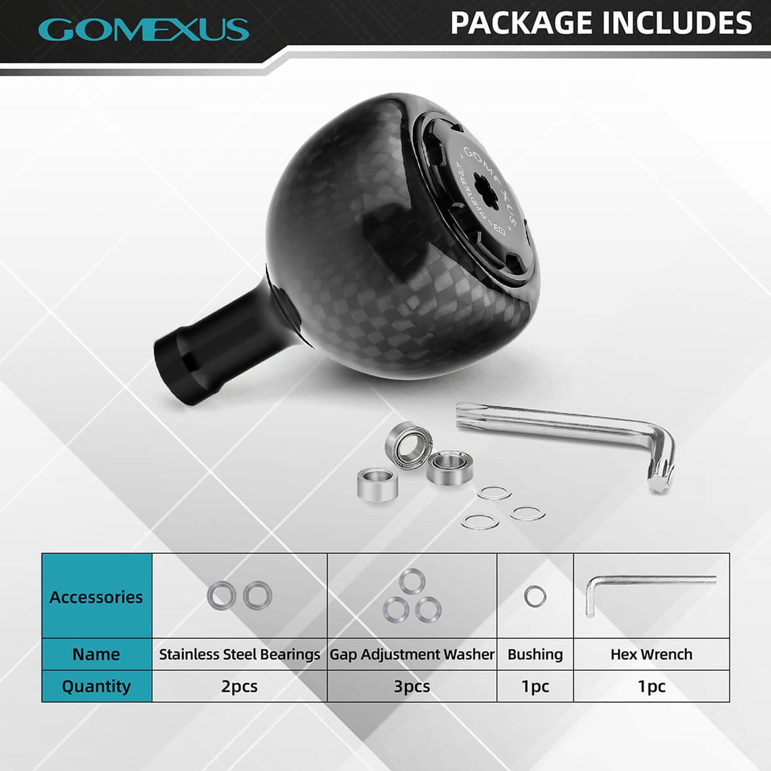 Gomexus DA38 Carbon Reel Power Knob 38mm Parts