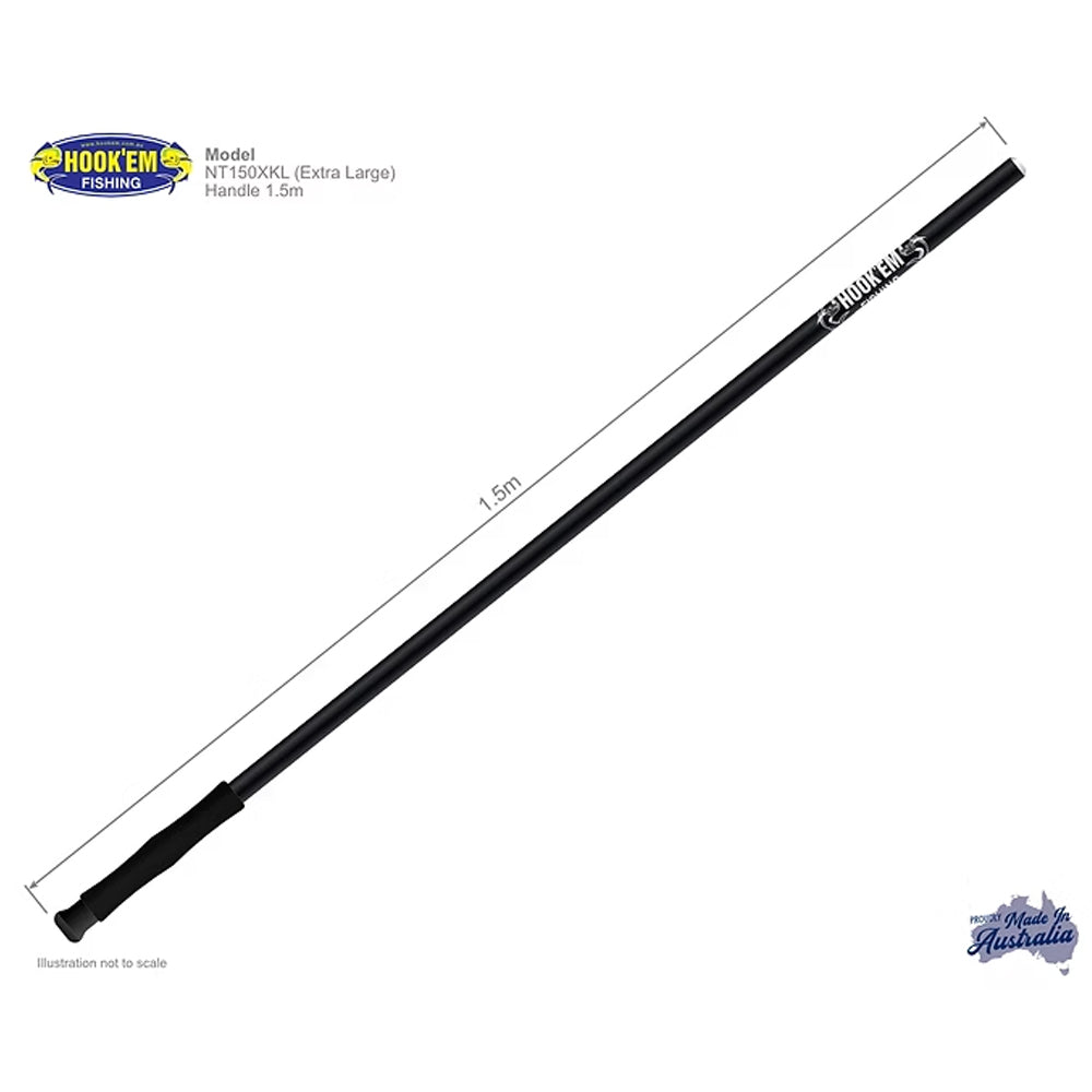 Hookem Fixed Net 1.5m XL Coated Braid - NT150XKL Handle Length
