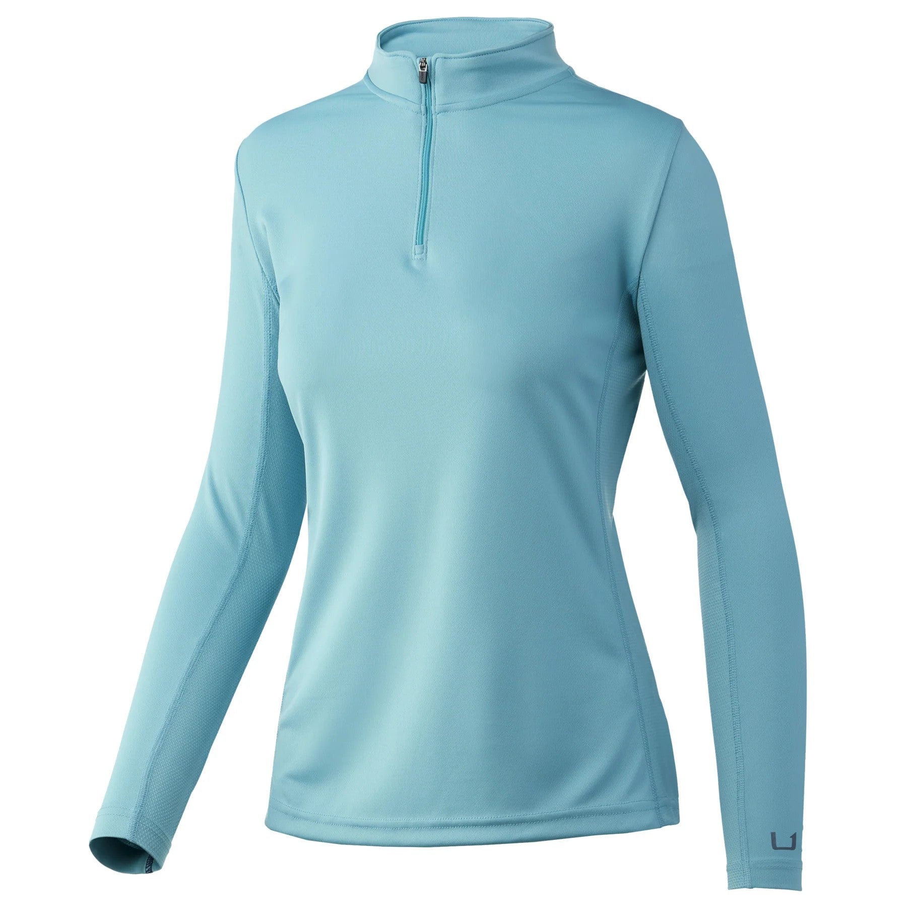 Huk Icon X Solid 1/4 Zip Womens Porcelain Blue Front