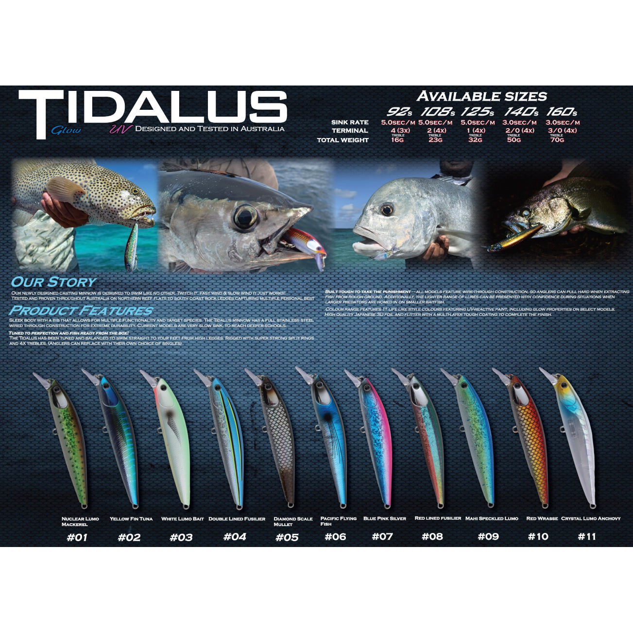 Oceans Legacy Tidalus Minnow 140 Colours