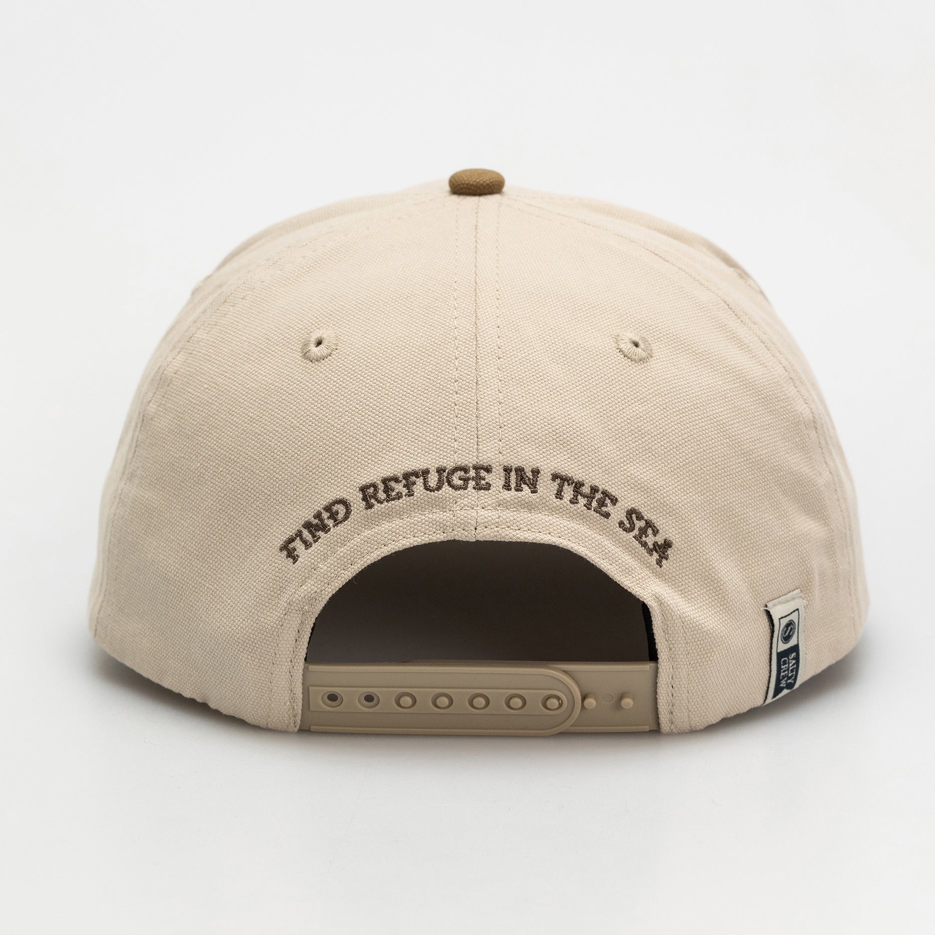 Salty Crew Hopper 5 Panel Cap Oyster Brown Back