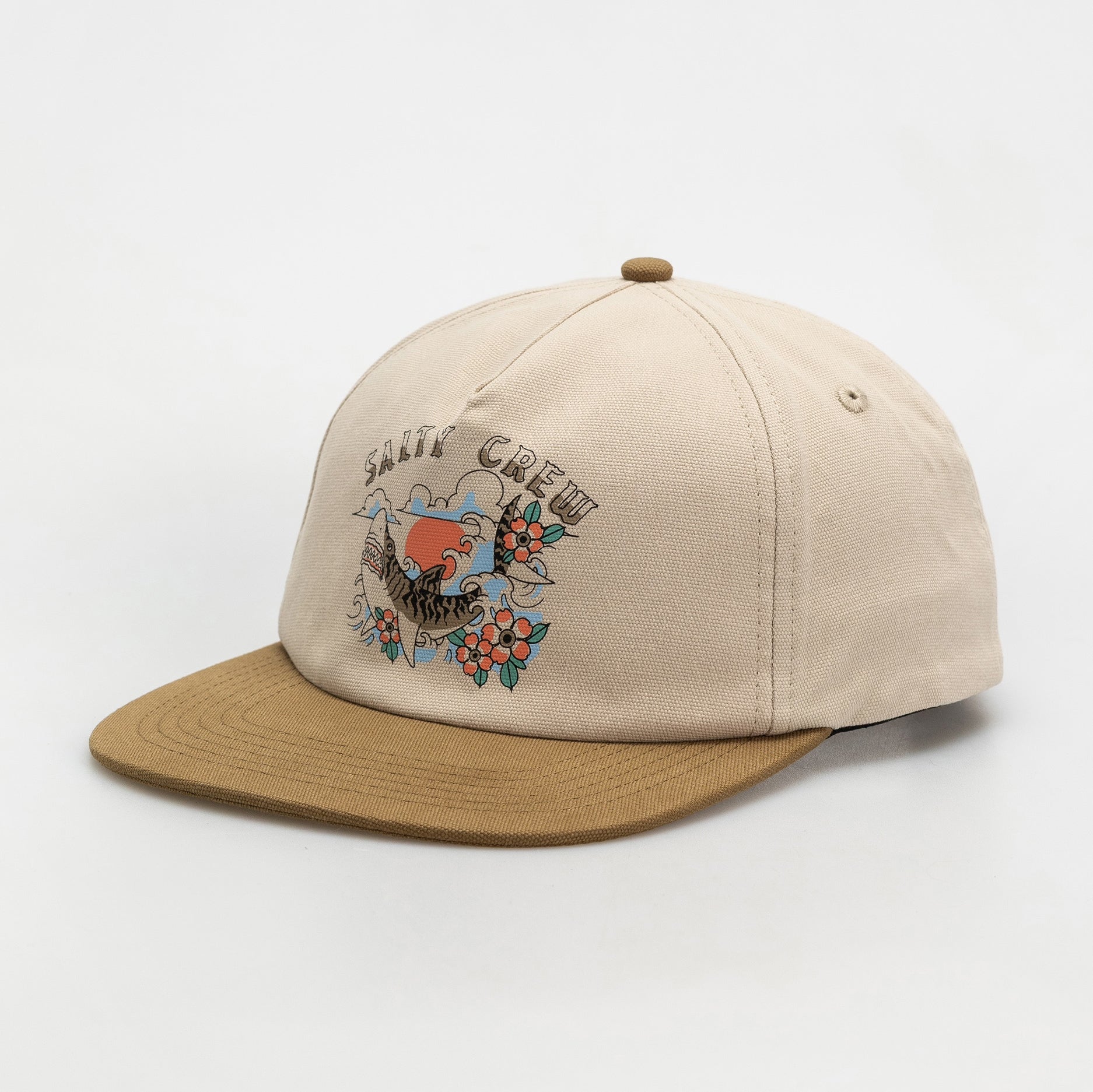 Salty Crew Hopper 5 Panel Cap Oyster Brown Cover