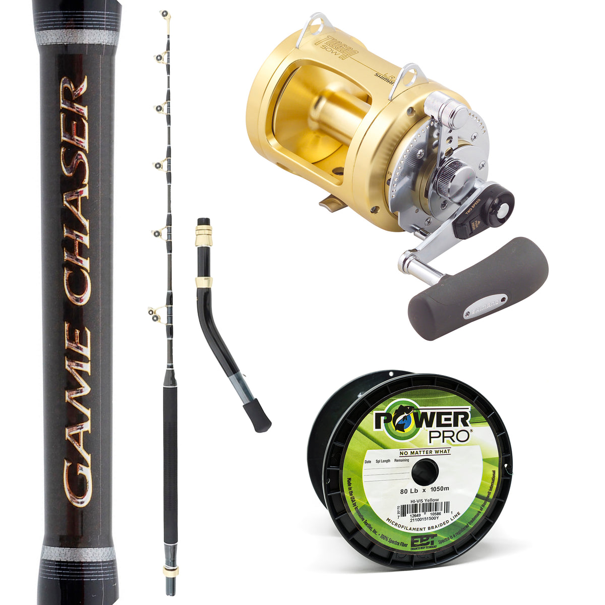 Shimano Game Combo - Tiagra 50WLRSA / Game Chaser 37kg / PowerPro Cover