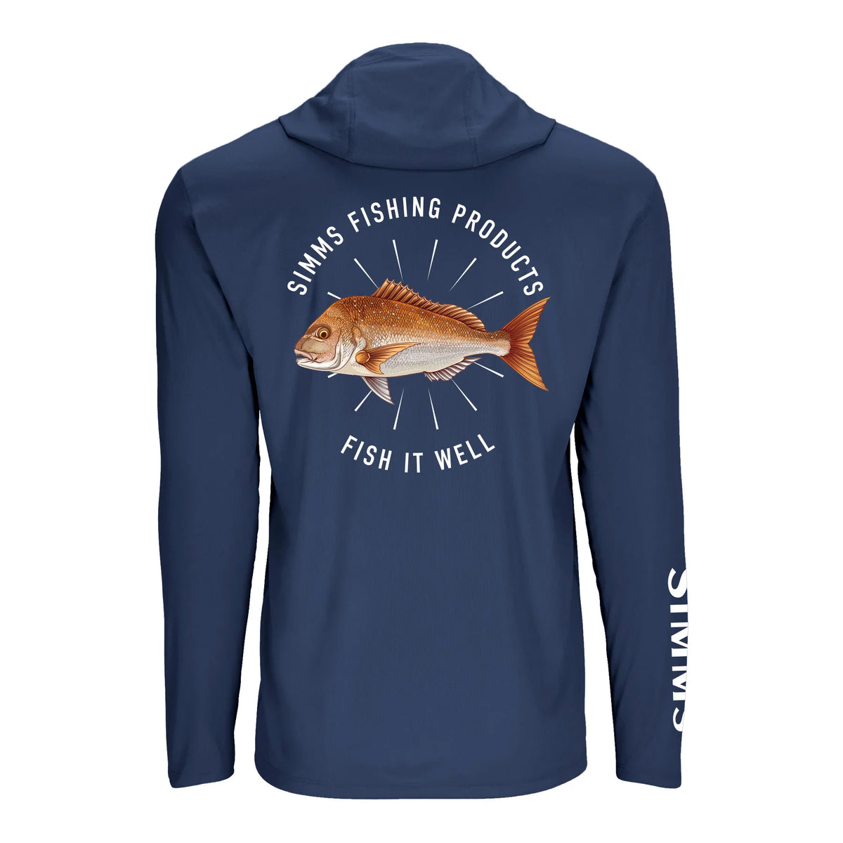Simms 26 Solartech Hoody - Snapper Navy Back