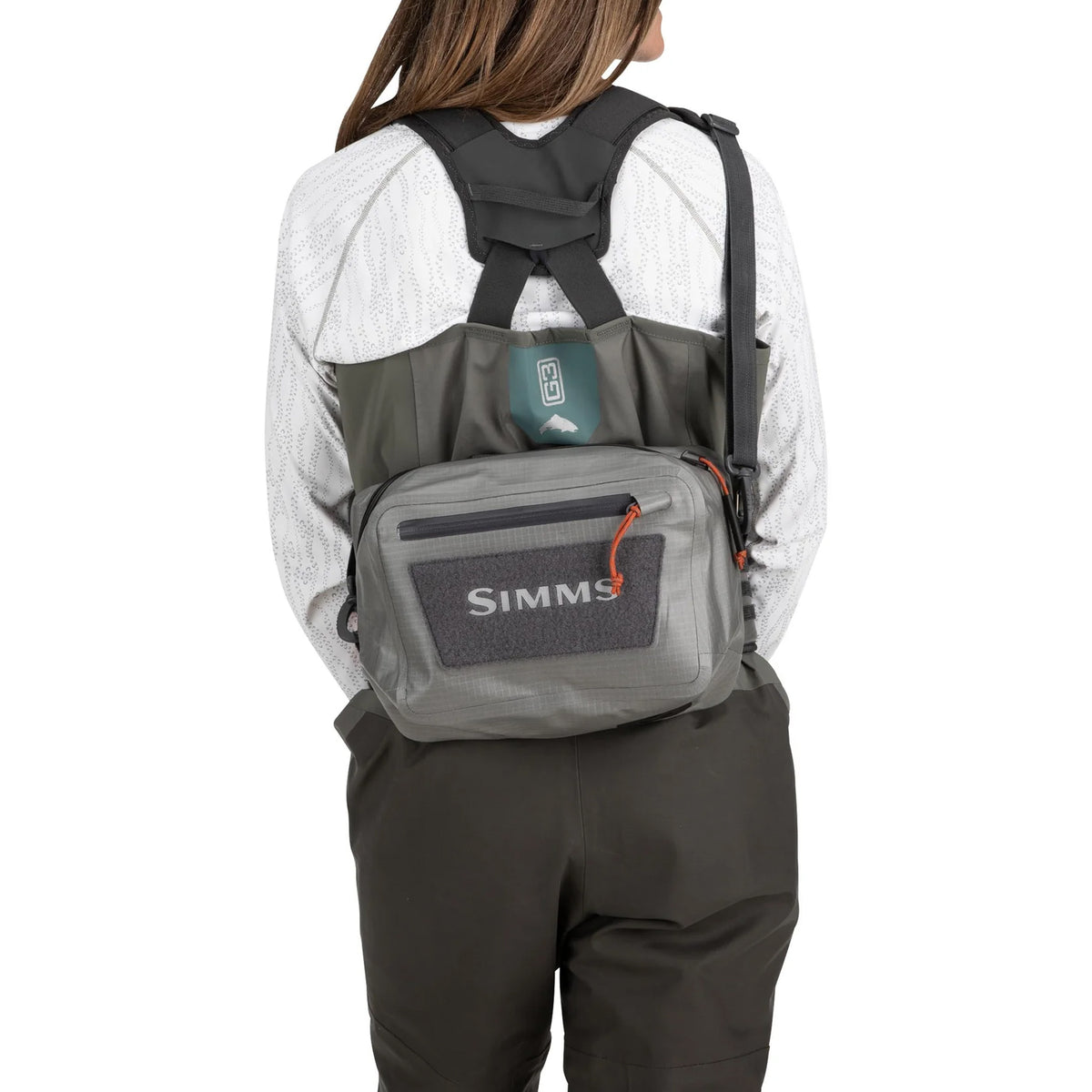 Simms Dry Creek Z Hip Pack Wearing
