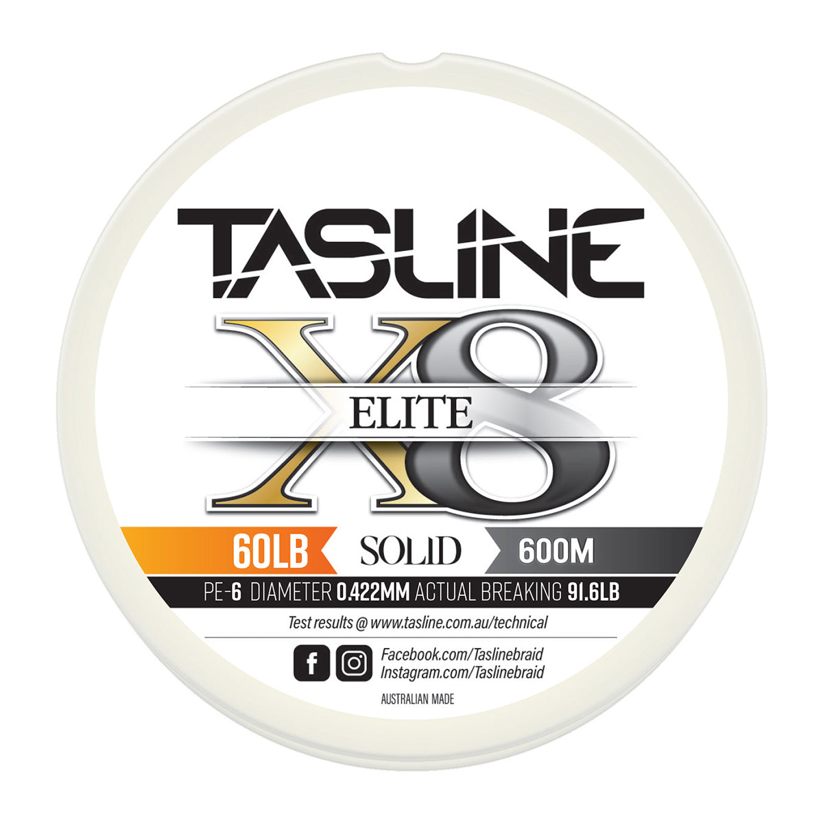 Tasline Elite X8 Solid 600m 60lb