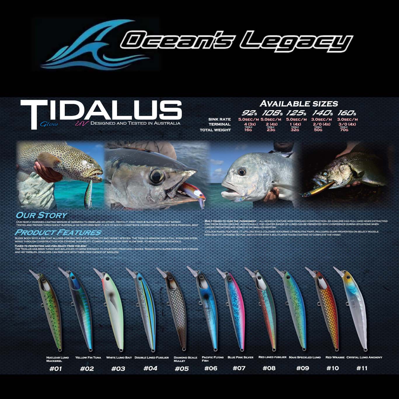 Oceans Legacy Tidalus Minnow 108 Slow Sink
