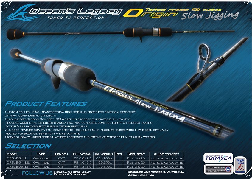Oceans Legacy Origin Slow Jigging - Compleat Angler Nedlands