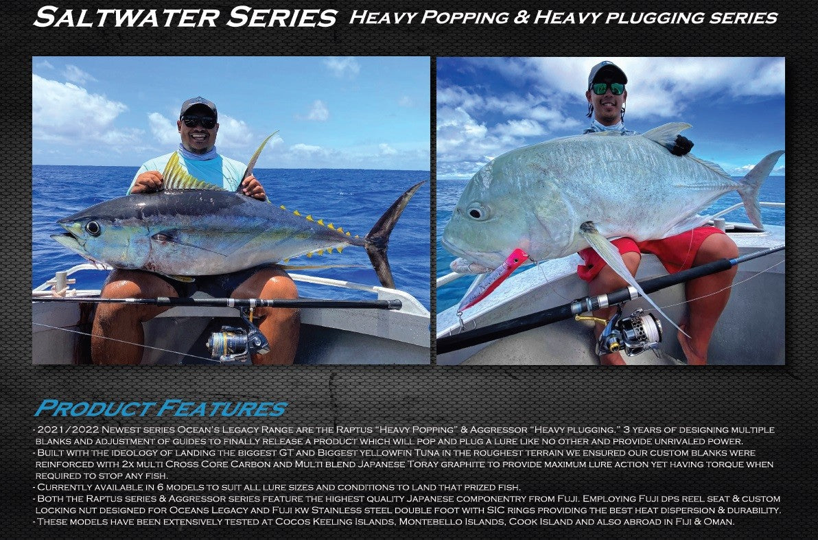 Oceans Legacy Aggressor Offshore Plugging Fishing Rod Features