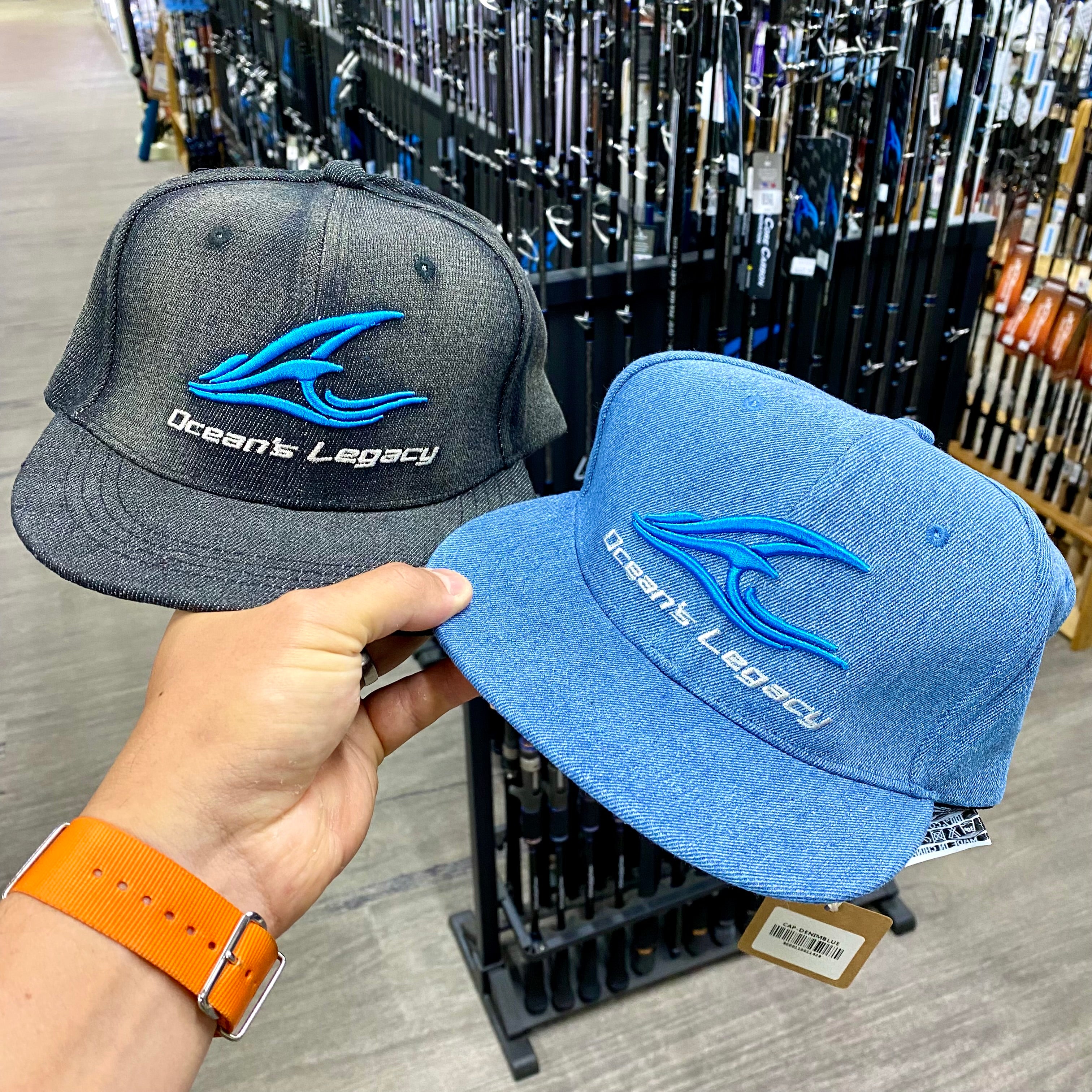 Oceans Legacy Denim Cap Black and Blue