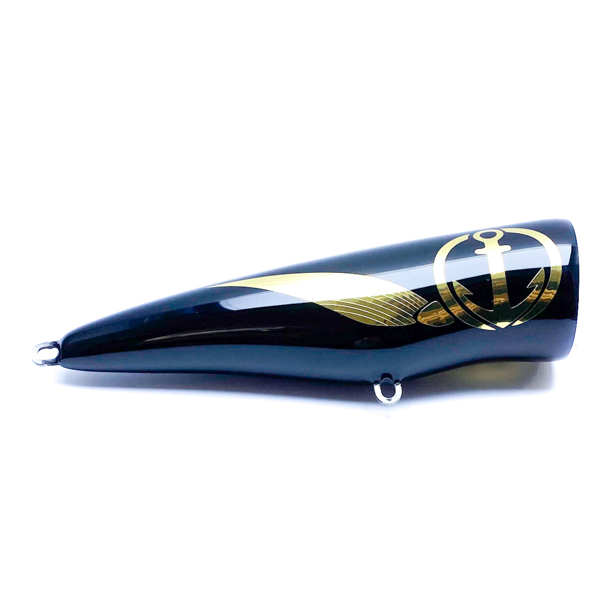 Load Lures Geet Seeker 180F Popper Black Gold Foil