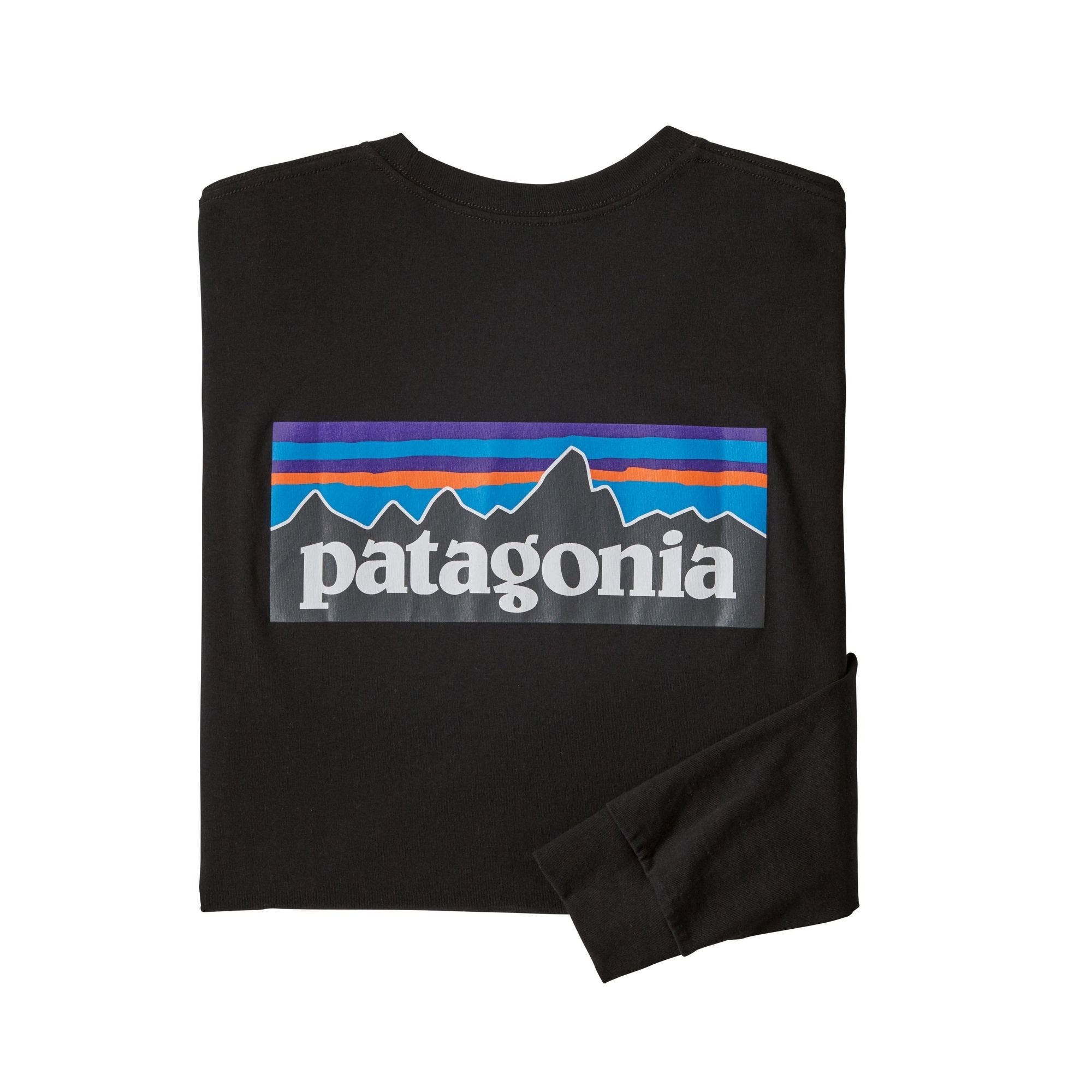 Patagonia Long Sleeve P-6 Logo Responsibili-Tee Black BACK