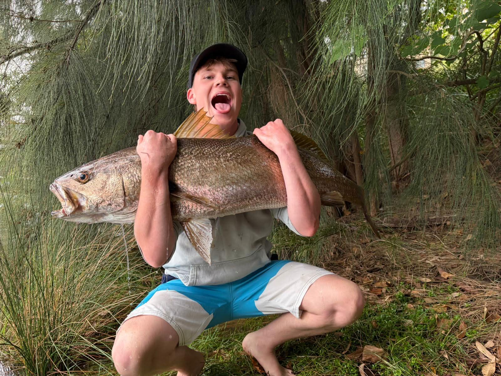 A trophy mulloway caught in a Perth river