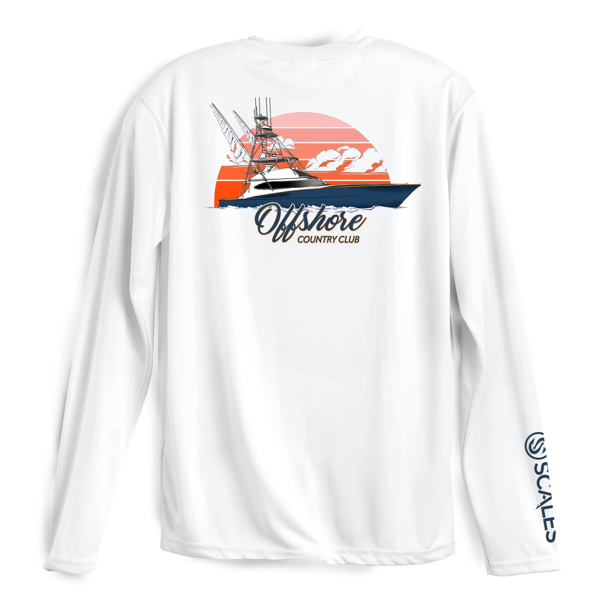 Scales Sporty Club L/S Performance - White - Compleat Angler