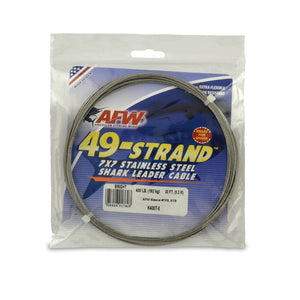AFW 49 Strand 7x7 Stainless Steel Shark Leader Cable 30ft 400lb