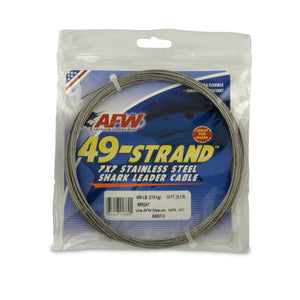 AFW 49 Strand 7x7 Stainless Steel Shark Leader Cable 30ft 480lb