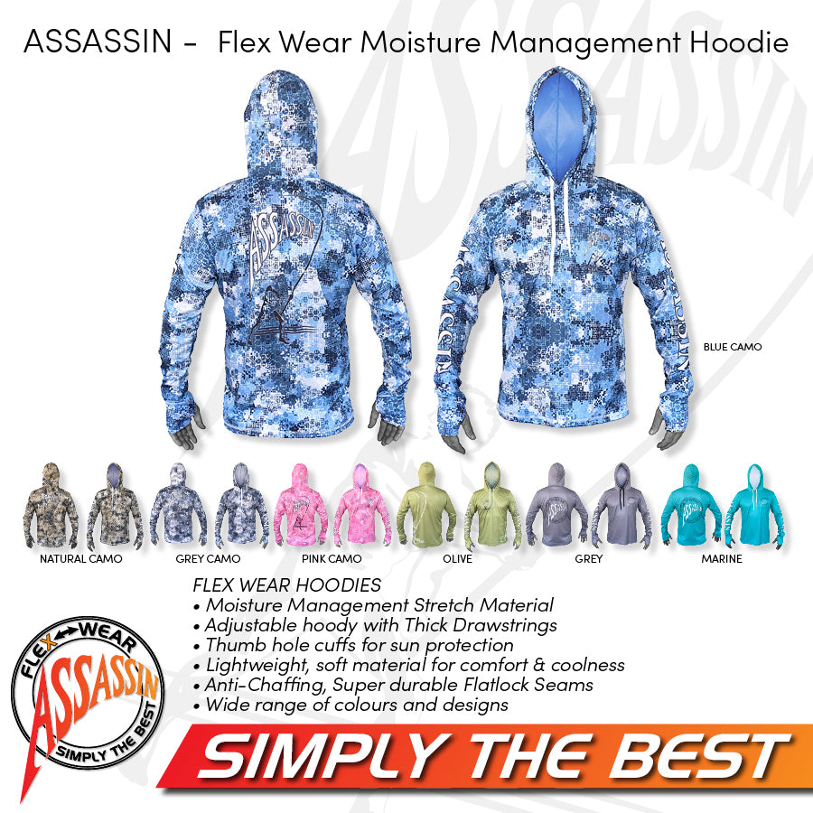 Assassin Hoody Q-Dry - Hex Camo Blue