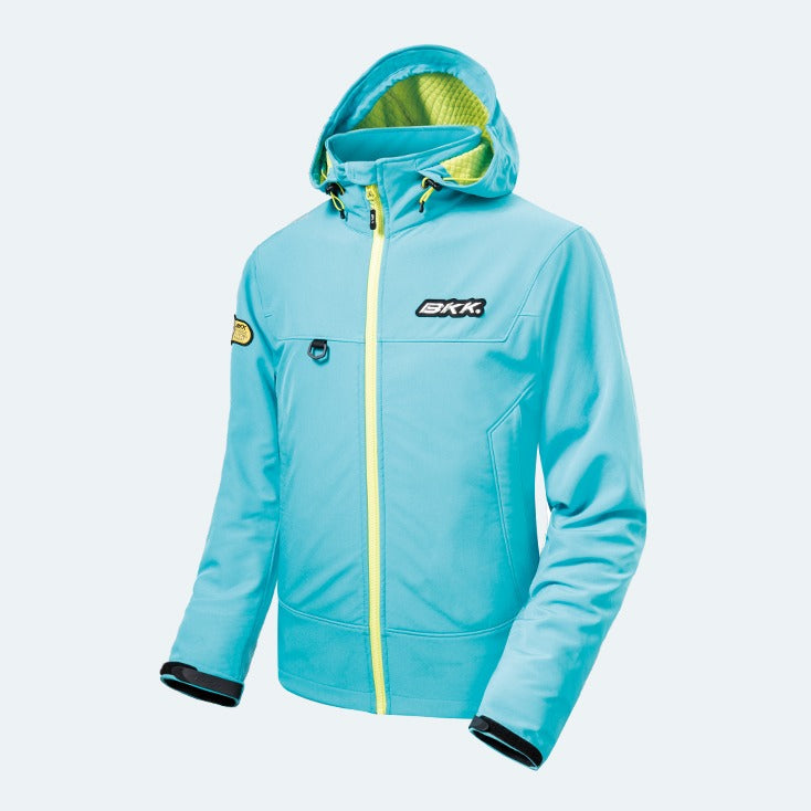 BKK Soft Shell Jacket Blue and Green Side