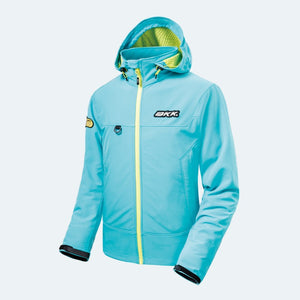 BKK Soft Shell Jacket Blue and Green Side
