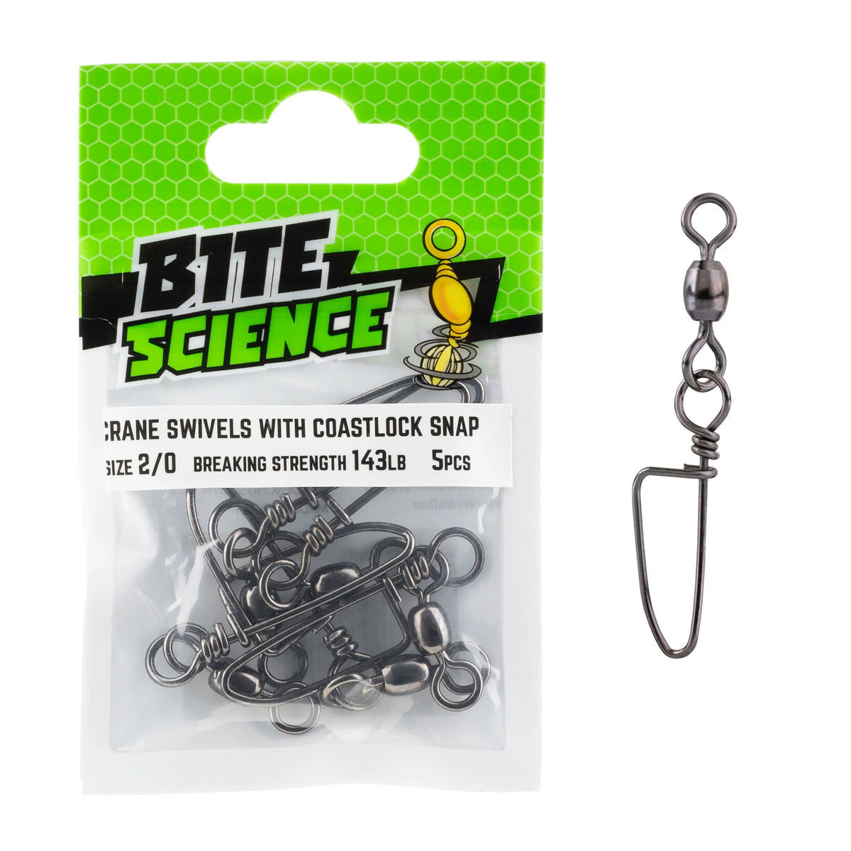 Bite Science Crane Swivel With Coastlock Snap 2/0