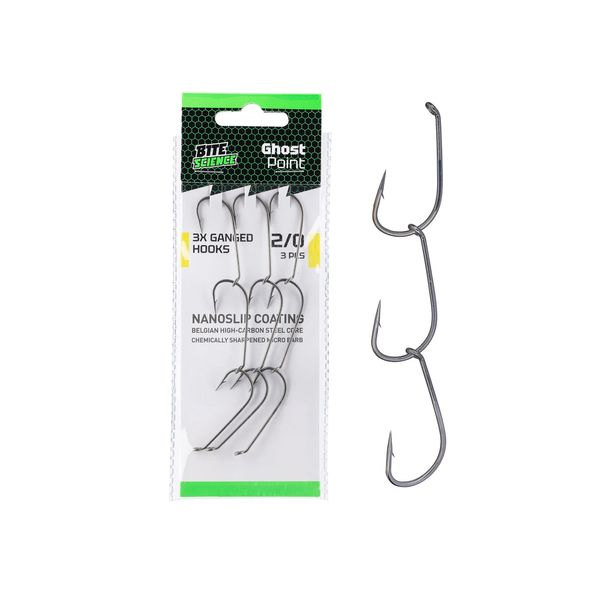Bite Science Ghost Point 3X Gang Hooks 2/0