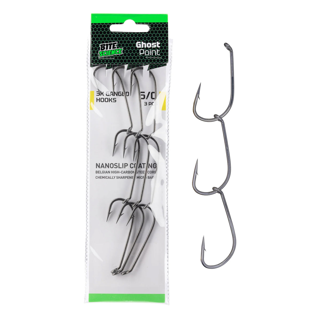 Bite Science Ghost Point 3X Gang Hooks 6/0