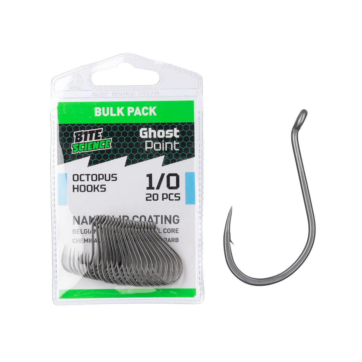 Bite Science Ghost Point Octopus Hooks No.1/0 Bulk