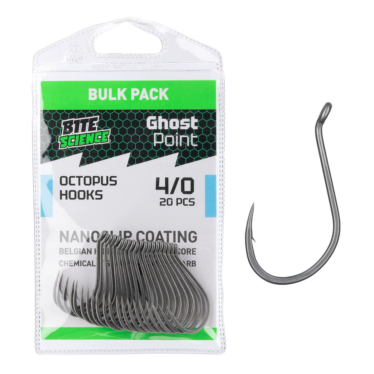 Bite Science Ghost Point Octopus Hooks No.4/0 Bulk