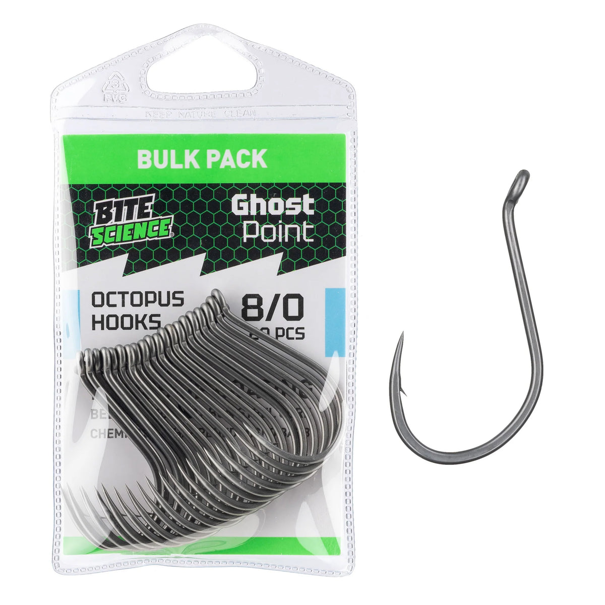 Bite Science Ghost Point Octopus Hooks No.8/0 Bulk