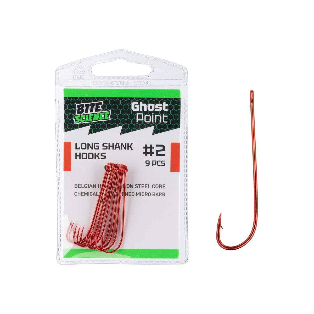 Bite Science Ghost Point Red Long Shank Hooks 2