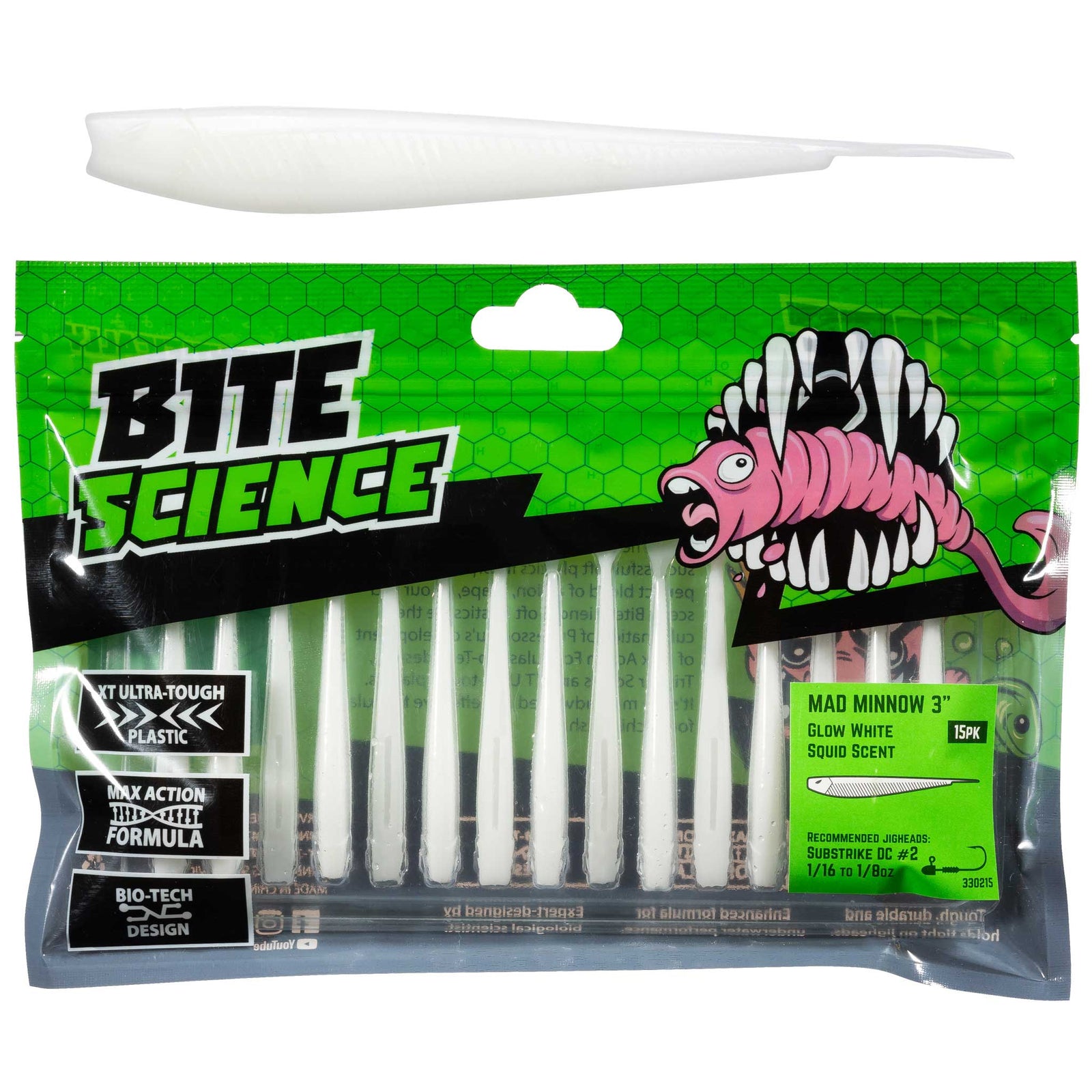 Bite Science Mad Minnow 3in Glow White