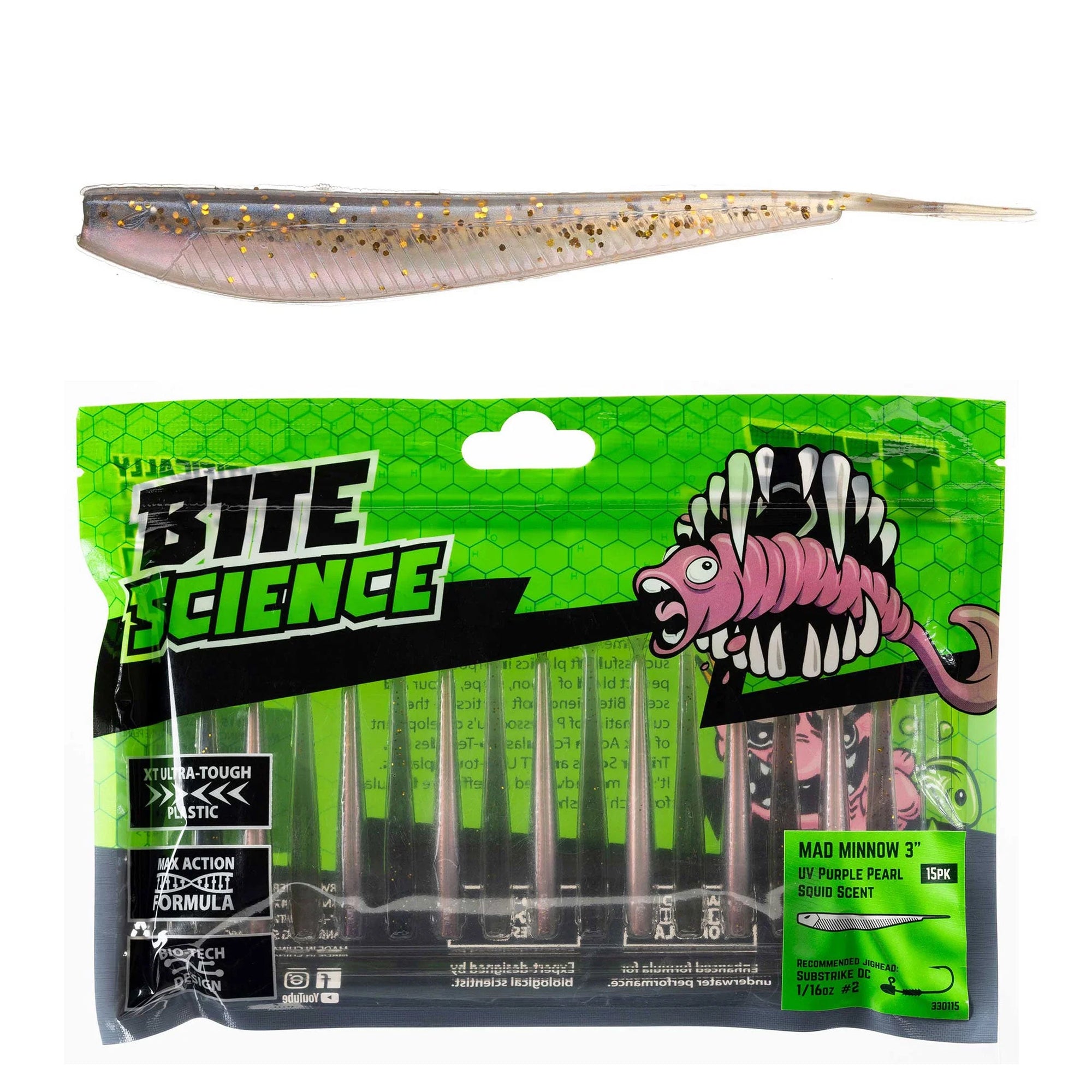 Bite Science Mad Minnow 3in UV Purple Pearl