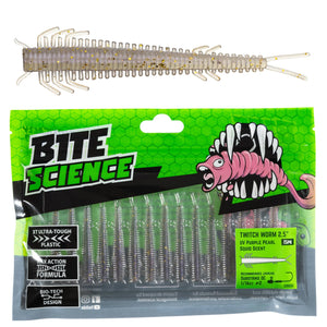 Bite Science Twitch Worm 2.5in UV Purple Pearl