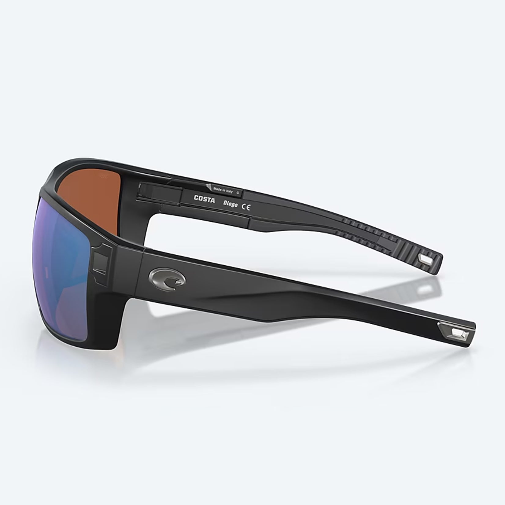 Costa Del Mar Diego 580G Matte Black Green Mirror  Side