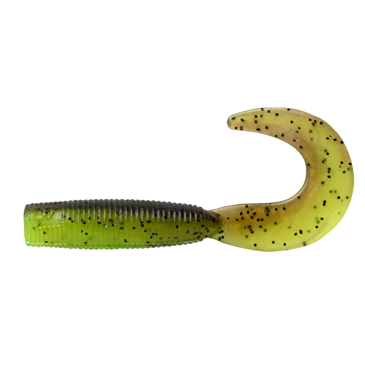 Daiwa Bait Junkie Grub 2.5in GP Chartreuse UV