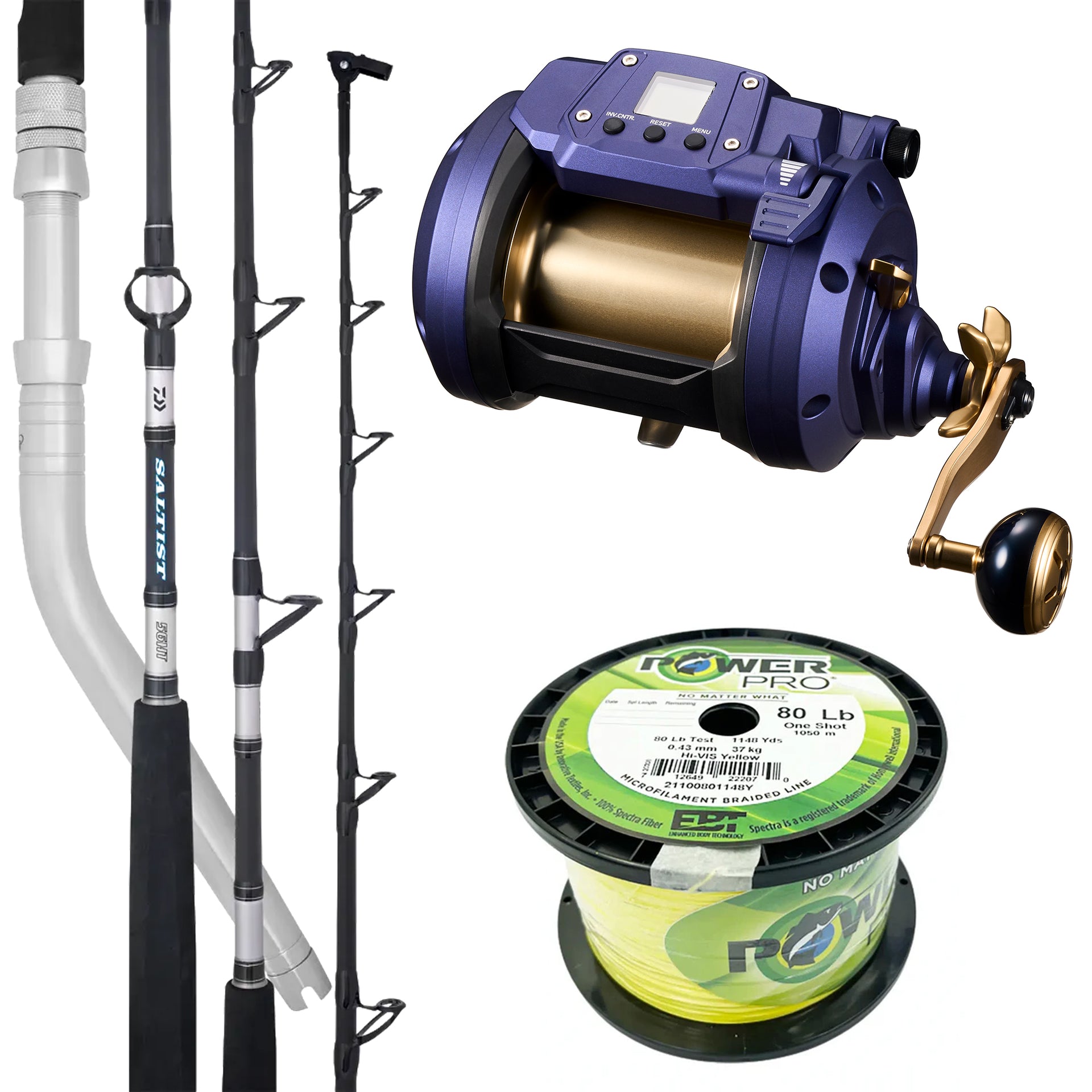 daiwa electric reel rod Combo Braid 8x line. Color:P Haze Ugly Stik Casting Fishing rod_power__ML