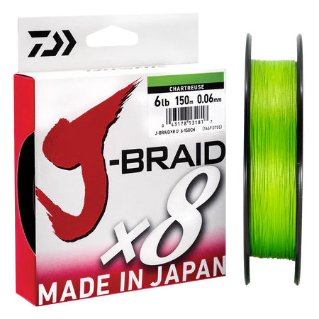 Daiwa J-Braid X8 150m Chartreuse