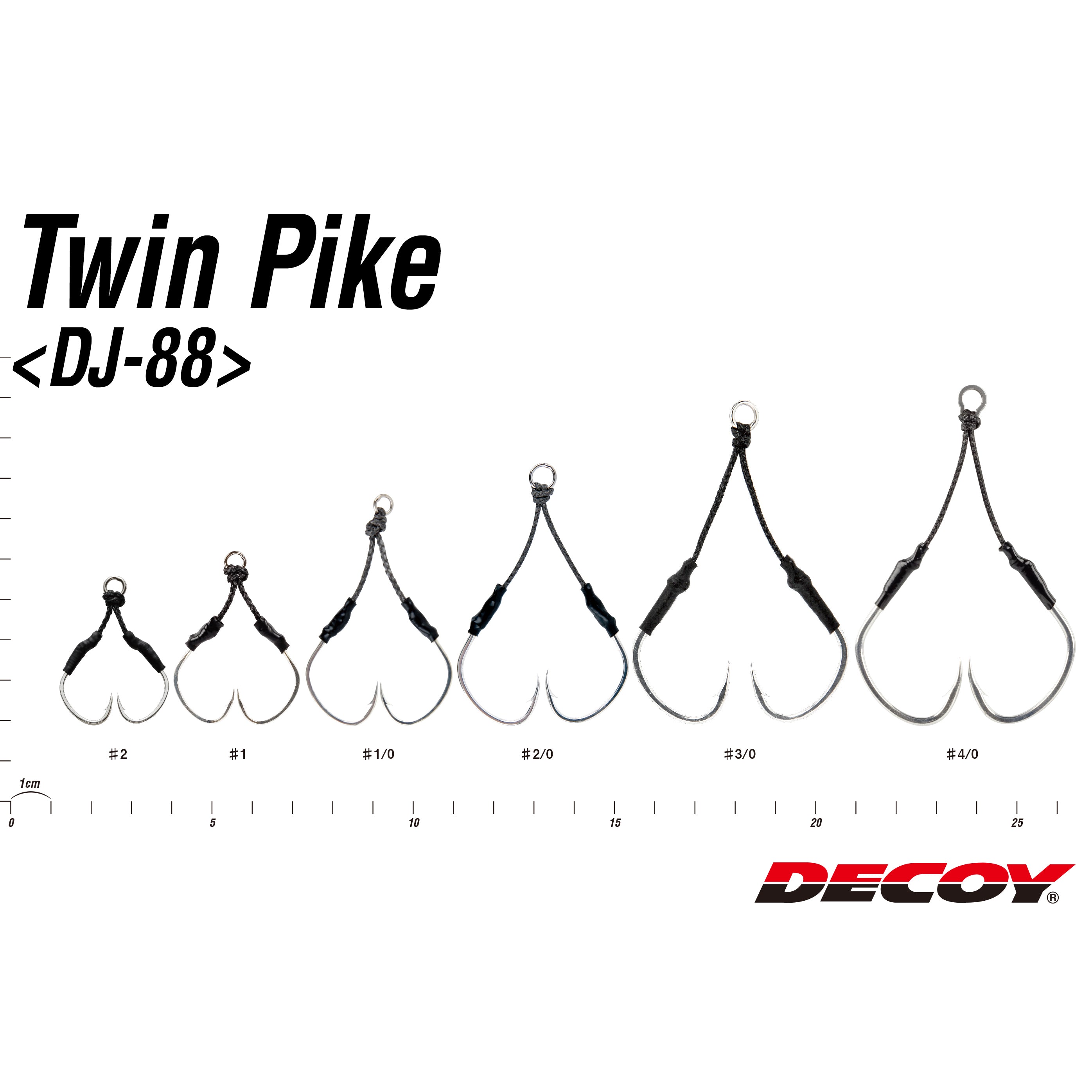 Decoy Twin Pike Assist Hook Sizes