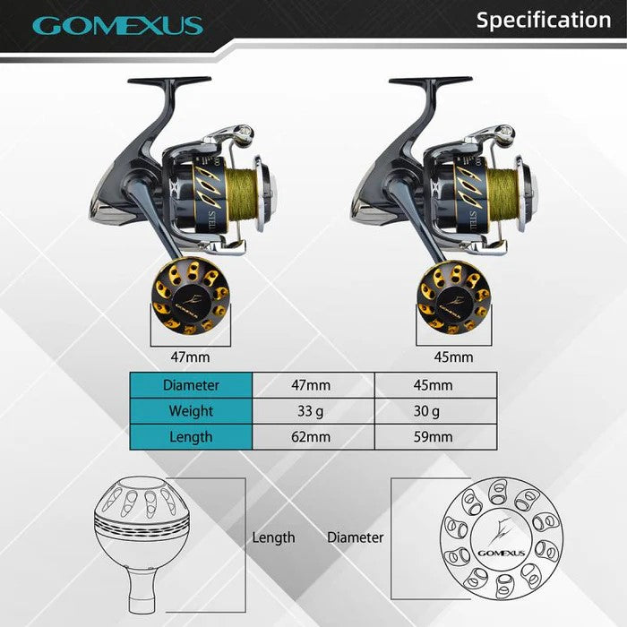 Gomexus B47 47mm Aluminium Power Knob Sizing