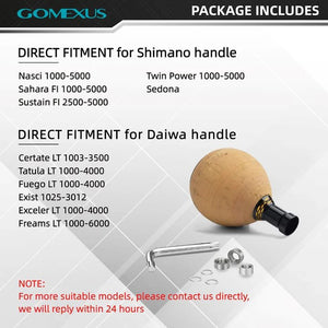 Gomexus CA38 Super Light Round Cork Knob 38mm Information