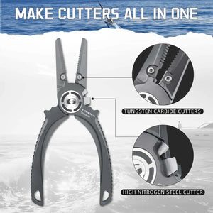 Gomexus Heavy Duty Titanium Fishing Pliers 7.5in With Dual Cutters Details