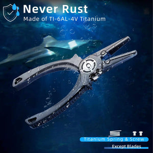 Gomexus Heavy Duty Titanium Fishing Pliers 7.5in With Dual Cutters Never Rust