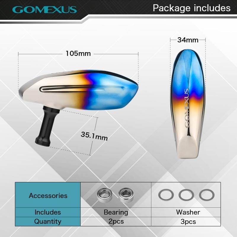 Gomexus T105B 105mm Titanium Power Knob Shimano B Sizing